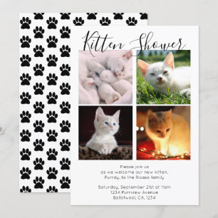 Kitten Shower Cute Personlig Cat Adoption Inbjudningar