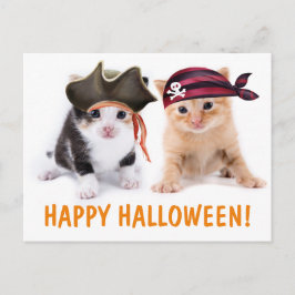 Kitten Sisters Pirat Halloween Vykort