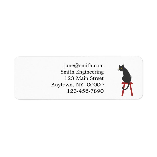 Kitten sitta på trästall - välj tillbaka färg returadress etikett (Framsidan)