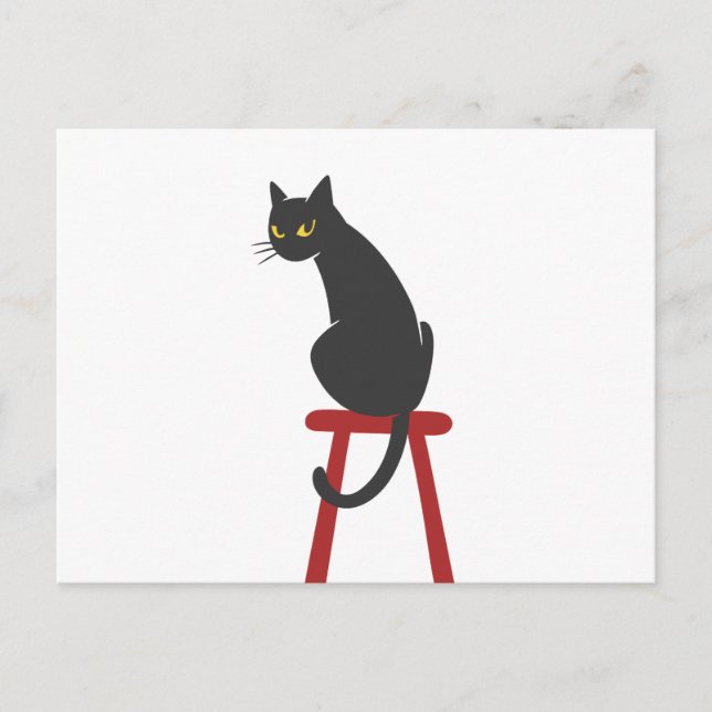 Kitten sitta på trästall - välj tillbaka färg vykort (Framsida)