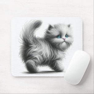 Kitten Sketch On White Musmatta