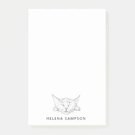 Kitten Sleeping Funny Cats Sketch Personlig Post-it Block