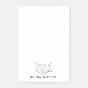 Kitten Sleeping Funny Cats Sketch Personlig Post-it Block