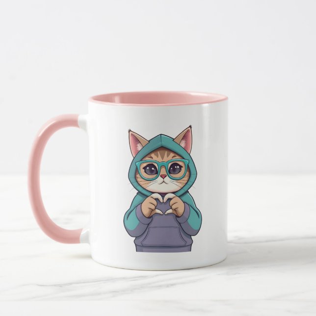 Kitten som skickar henne kärlek mugg (Vänster)