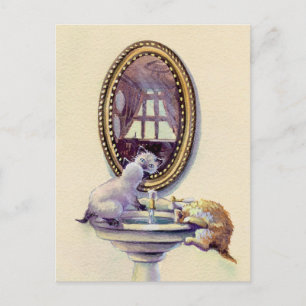 KITTEN SPEGEL av SHARON SHARPE Vykort