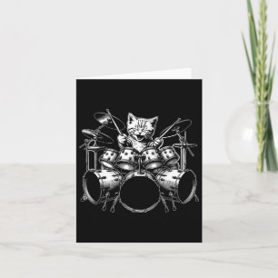 Kitten Sten Band Funny Kattunge Drummer Cat Spela Kort