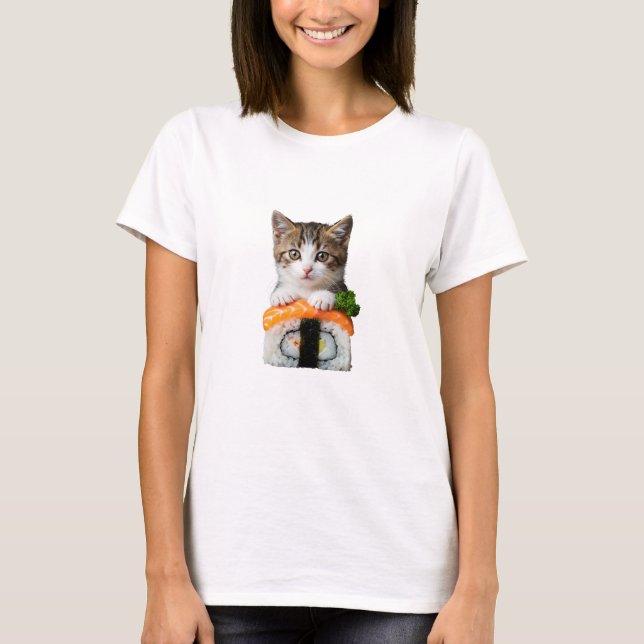 kitten sushi t shirt (Framsida)
