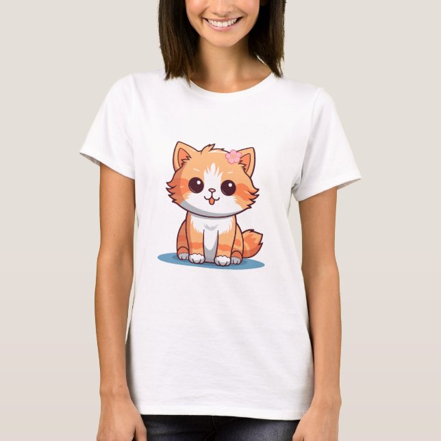 Kitten T-Shirt Gift – Soft Pastel Aesthetic Kitten (Framsida)