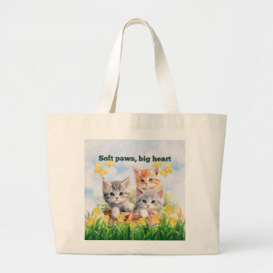 Kitten Theme Jumbo Tote Bag Tygkasse