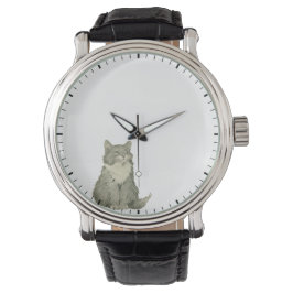 Kitten Tittar vid Clock Händer - Cat Clock Armbandsur