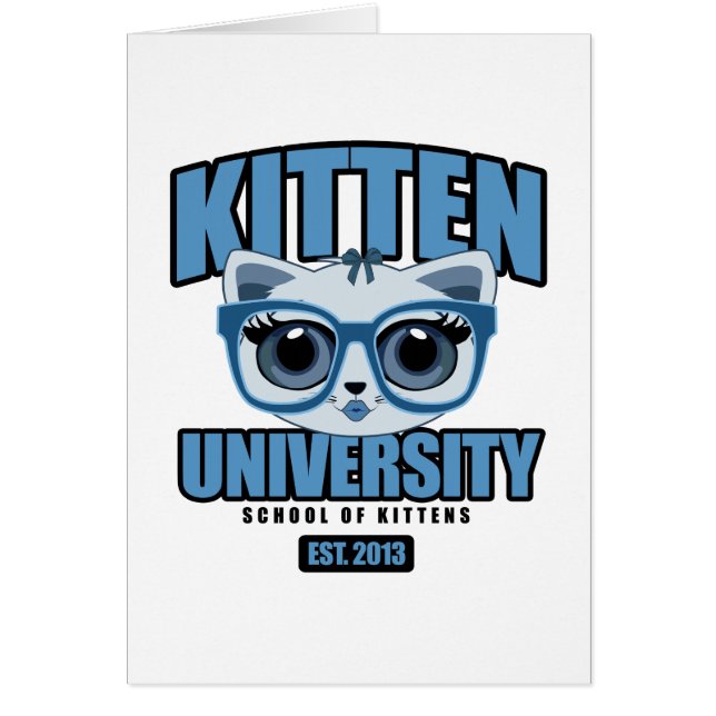 Kitten Universiteten - Blue Hälsningskort (Framsidan)