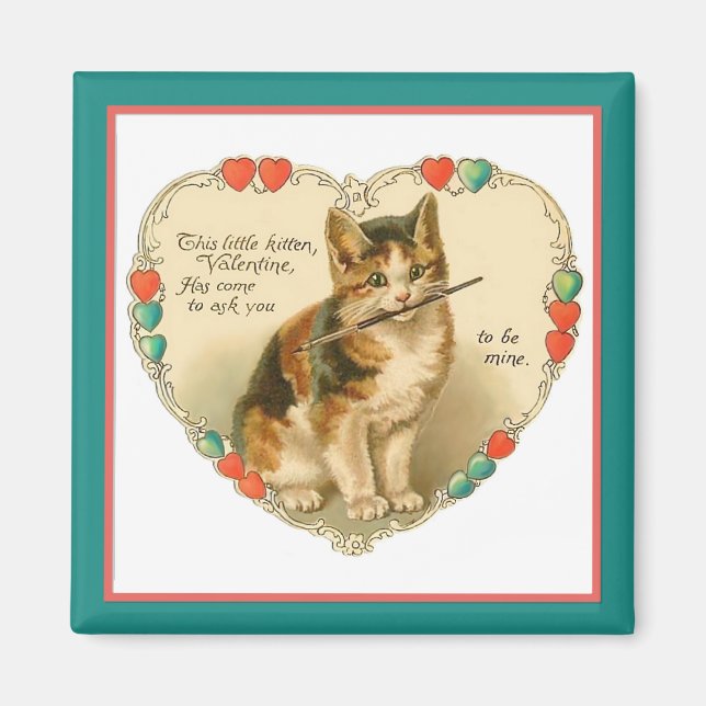 Kitten Valentine Magnet (Framsidan)