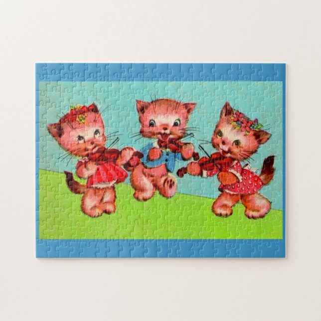 kitten violinists trio pussel (Horisontell)