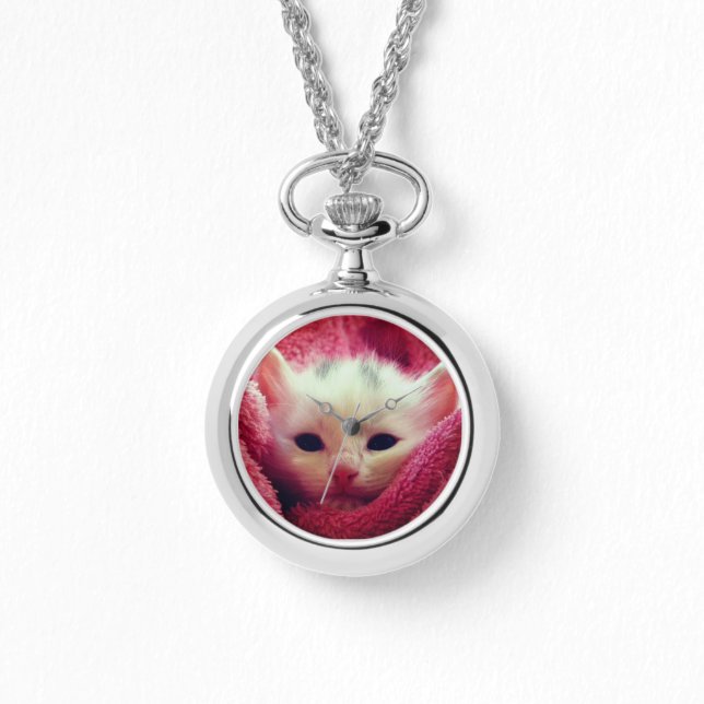 Kitten Watch Necklace Armbandsur (Framsida)
