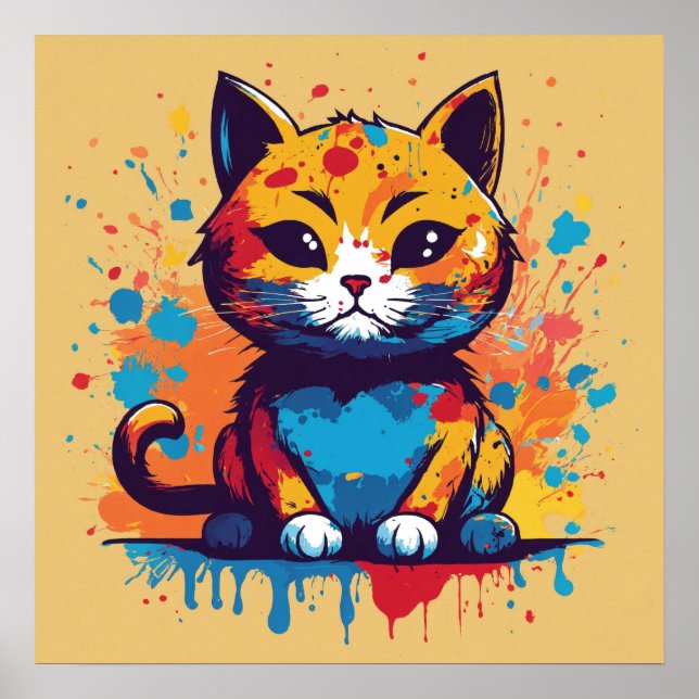 Kitten Watercolor Wall Poster (Framsidan)