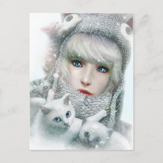 Kitten Winter Vykort