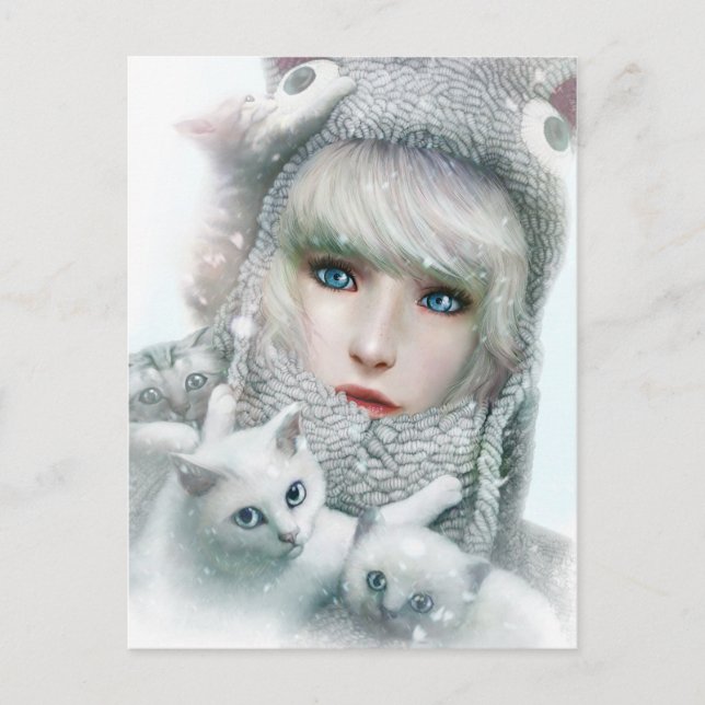 Kitten Winter Vykort (Framsida)