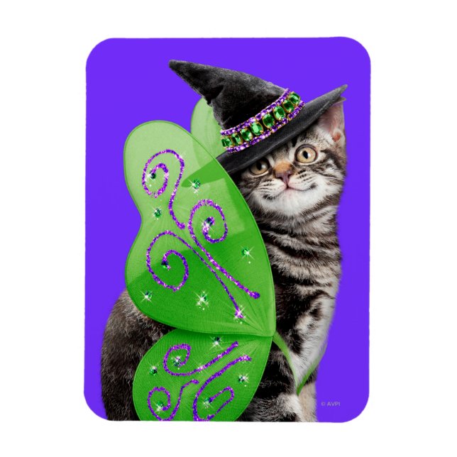 Kitten Witch Fairy Magnet (Vertikal)