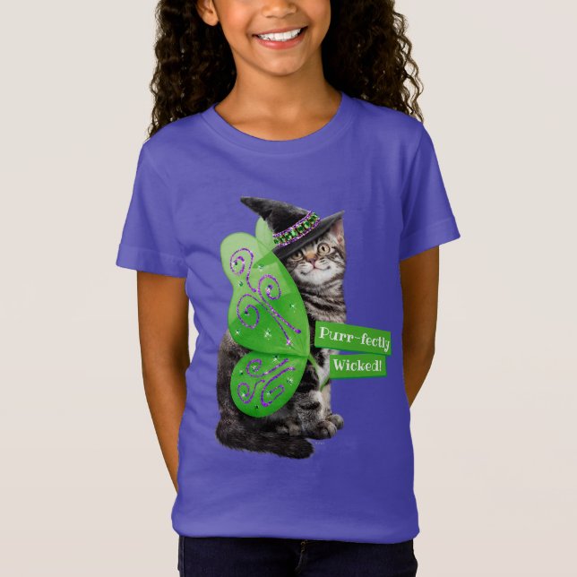 Kitten Witch Fairy T Shirt (Framsida)