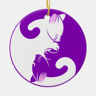 kitten yin yang ornament