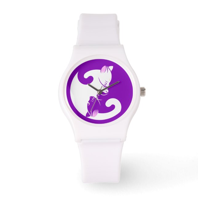 kitten yin yang watch armbandsur (Framsida)