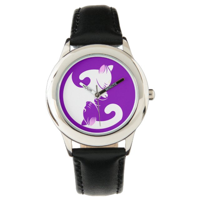 kitten yin yang watch armbandsur (Framsida)