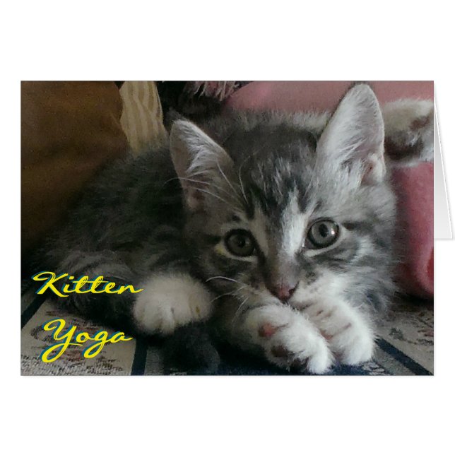 Kitten Yoga (Cheer Card) - kuvert medföljer Hälsningskort (Framsidan Horizontal)