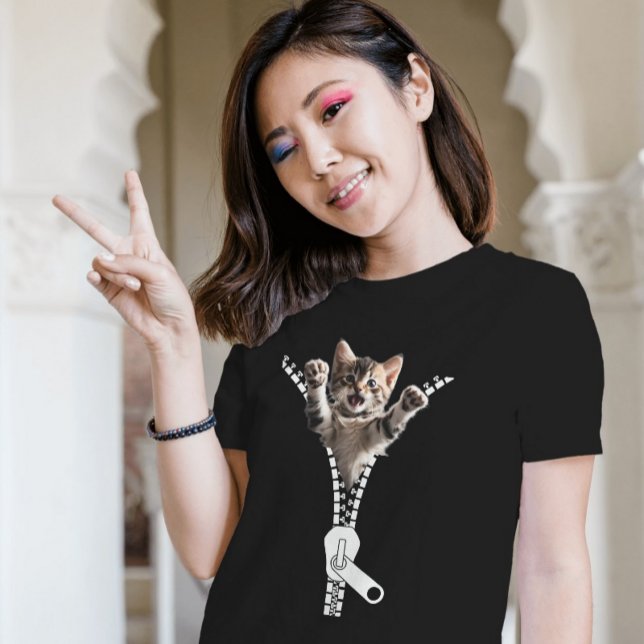 Kitten Zipper T-shirt (Skapare uppladdad)
