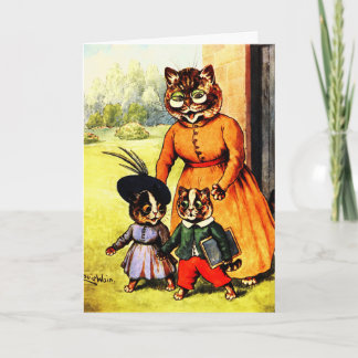 Kittens Av till School Louis Wain Kort