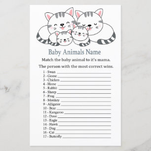 Kittens Baby djur Namn Game