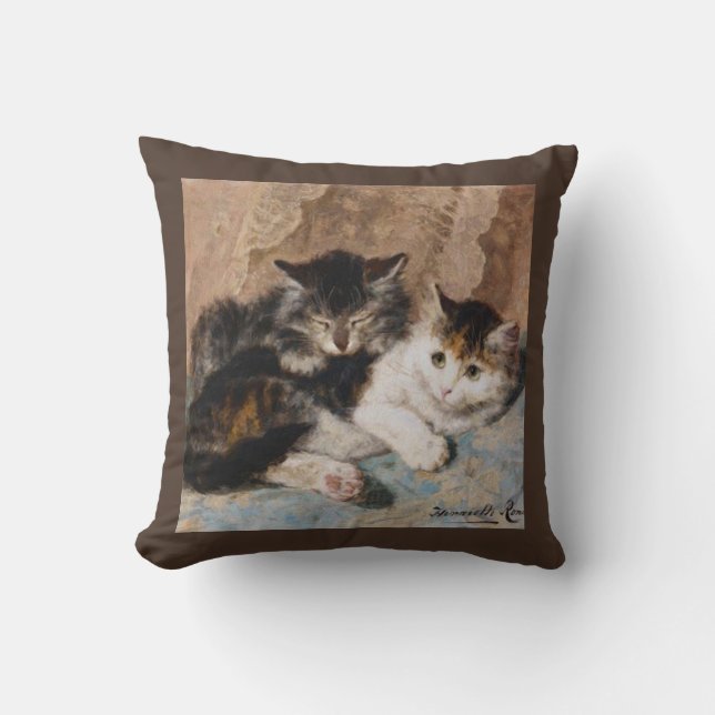 Kittens Best of Friends Vintage Art Pillow Kudde (Framsida)