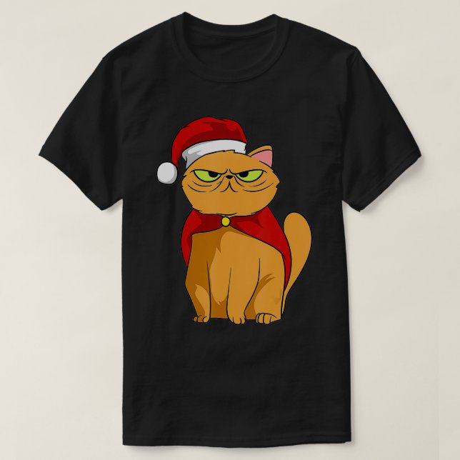 Kittens Christmas cat with evil eye grumpy cats  T Shirt (Design framsida)