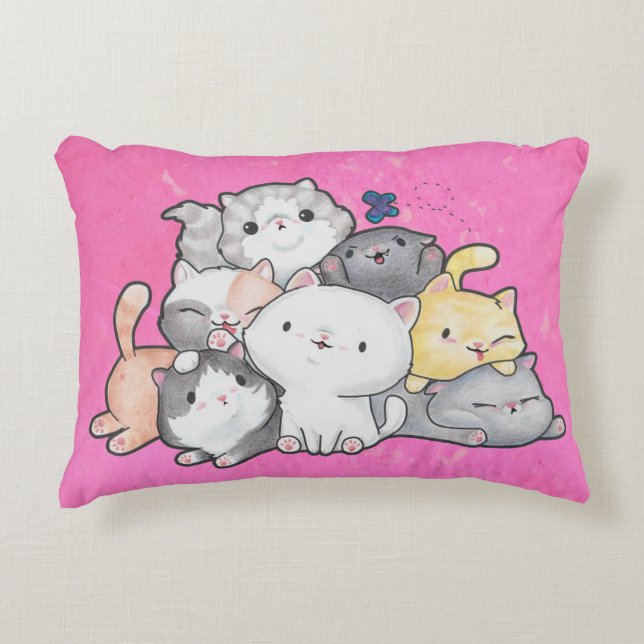 Kittens cirkel prydnadskudde (Framsidan)