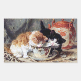 Kittens & Cream Vintage Art Henriette Ronner Knip Rektangulärt Klistermärke