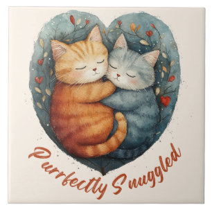 Kittens Cuddling Artwork Kakelplatta
