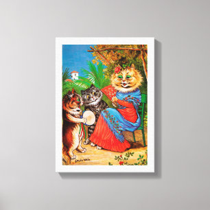 Kittens & Dam, Louis Wain Canvastryck