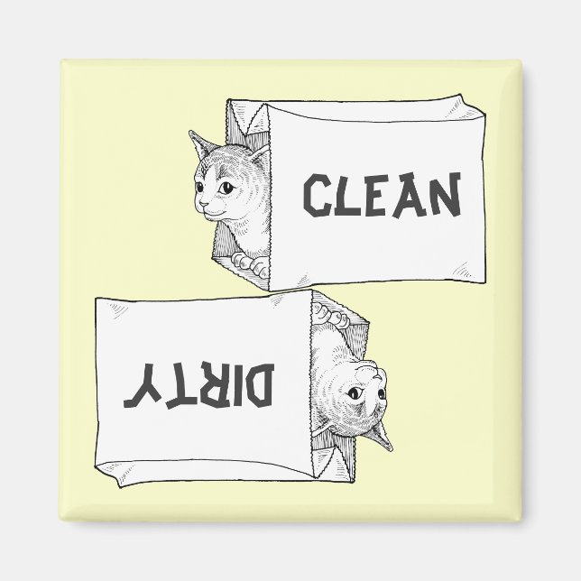 Kittens Dishwasher Magnet Customize Background (Framsidan)