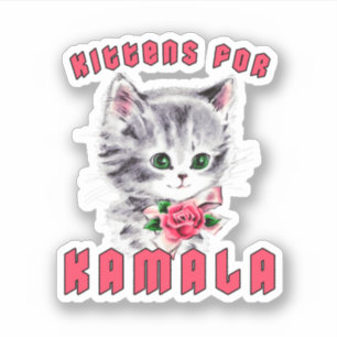 Kittens for Kamala Klistermärken