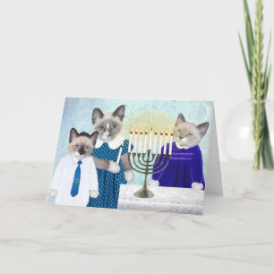 Kittens Hanukkah-hälsningskort Helgkort