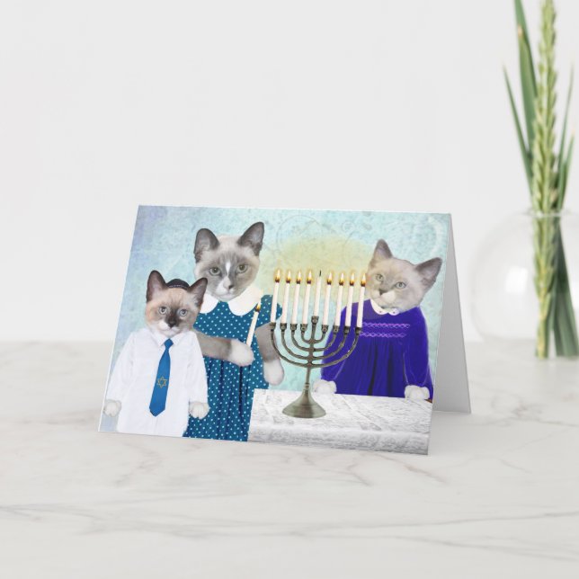 Kittens Hanukkah-hälsningskort Helgkort (Framsida)