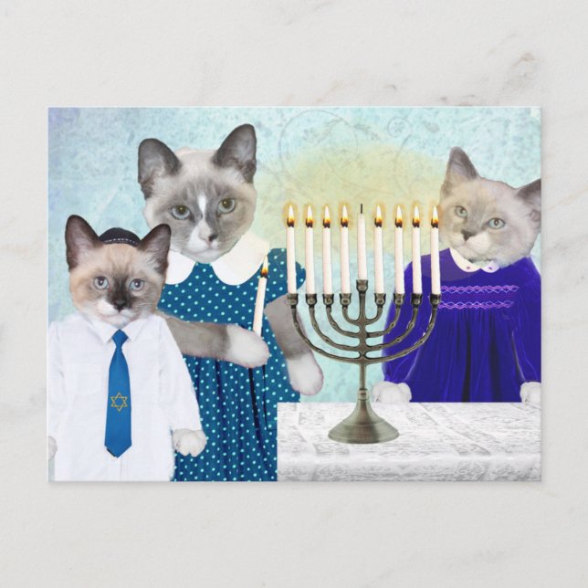Kittens' Hanukkah-vykort Helg Vykort (Framsida)