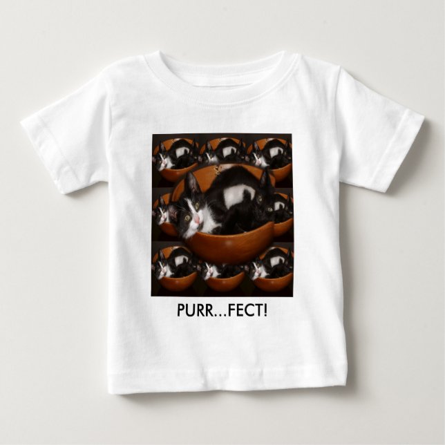 Kittens i Bowl med Mönster Tee Shirt (Framsida)