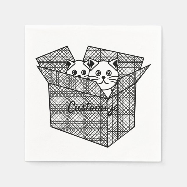 Kittens i en box Thunder_Cove Pappersservett (Framsidan)