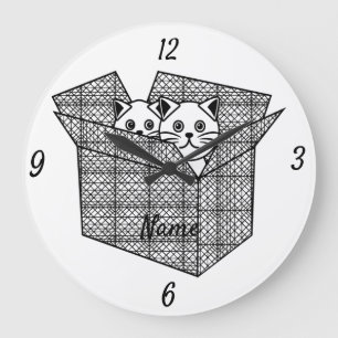 Kittens i en box Thunder_Cove Stor Klocka