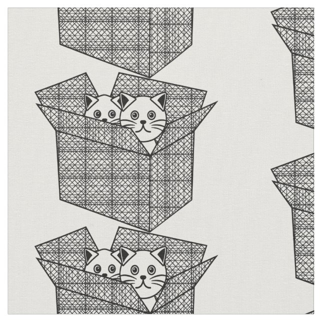 Kittens i en box Thunder_Cove Tyg (Närbild)