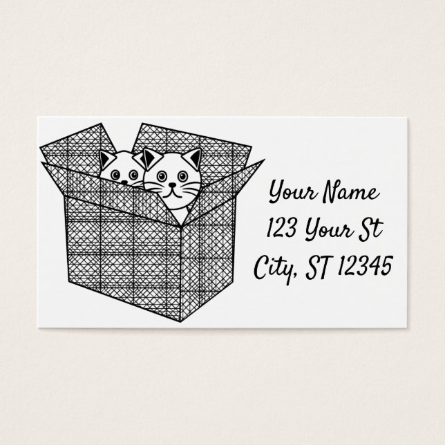 Kittens i en box Thunder_Cove Visitkort (Framsidan)