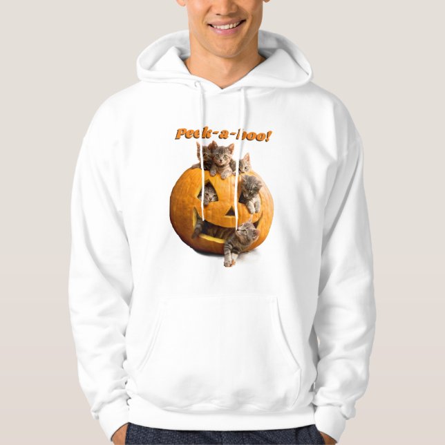 Kittens i Jack-o-Lantern Hoodie (Framsida)