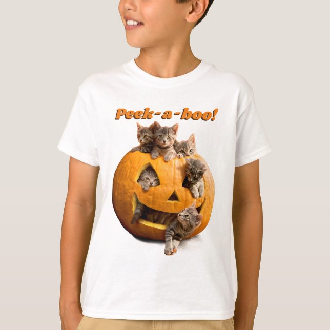 Kittens i Jack-o-Lantern T Shirt (Framsida)