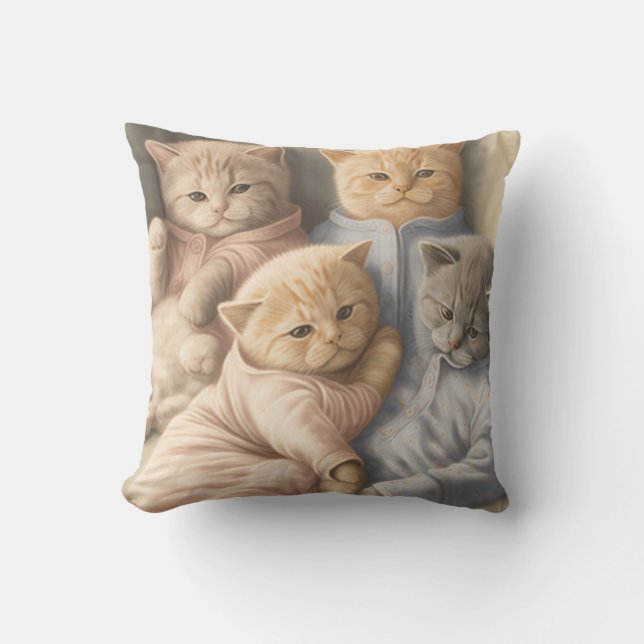 Kittens i pyjamas dekorativ kudde (Framsida)