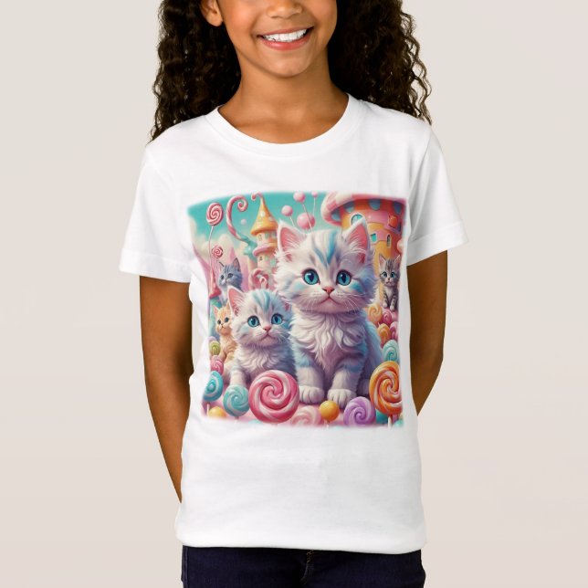Kittens in Candy Land T-Shirt (Framsida)